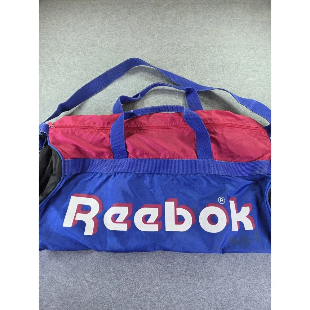 Vintage 90s Barrel Bag Reebok Athletic Duffle Retro Gym Nylon Classic Sports
